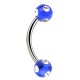 Piercing pour arcade acry 15 - Bleu cinq cristaux transparents