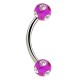 Piercing pour arcade acry 15 - Lilas cinq cristaux transparents