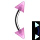 Piercing pour arcade acry pointes fluorescentes lilas (13)