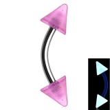 Piercing pour arcade acry 13 - Fluorescent lilas pointes