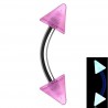 Piercing pour arcade acry pointes fluorescentes lilas (13)