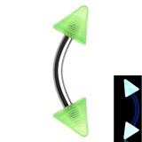 Piercing pour arcade acry 13 - Fluorescent vert-pomme pointes