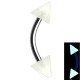 Piercing pour arcade acry 13 - Fluorescent transparent pointes
