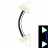 Piercing pour arcade acry 13 - Fluorescent transparent pointes