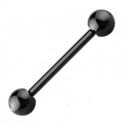 Piercing micro-barbell 07 - Plaqué-titane noir boules