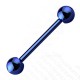 Piercing micro-barbell 07 - Plaqué-titane bleu boules