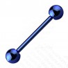 Piercing micro-barbell 07 - Plaqué-titane bleu boules