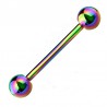 Piercing micro-barbell 07 - Plaqué-titane rainbow boules