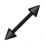 Piercing micro-barbell 06 - Plaqué-titane noir pointes