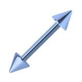 Piercing micro-barbell 06 - Plaqué-titane bleu pointes