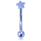 Piercing arcade 61 - Plaqué-titane bleu étoile