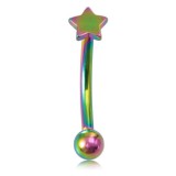 Piercing arcade 61 - Plaqué-titane rainbow étoile