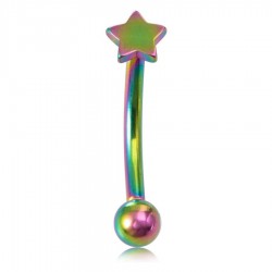 Piercing arcade 61 - Plaqué-titane rainbow étoile