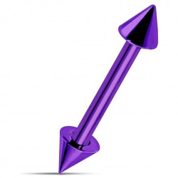 Piercing micro-barbell 06 - Plaqué-titane néon lilas pointes