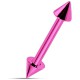 Piercing micro-barbell 06 - Plaqué-titane néon rose pointes