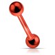 Piercing micro-barbell 07 - Plaqué-titane néon rouge boules