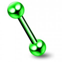 Piercing micro-barbell 07 - Plaqué-titane vert rouge boules