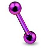 Piercing micro-barbell 07 - Plaqué-titane lilas boules