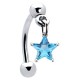 Piercing arcade 119 - Etoile pendante cristal bleu-clair