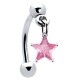Piercing arcade 119 - Etoile pendante cristal rose