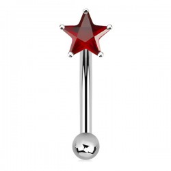 Piercing arcade 89 - Cristal rouge étoile