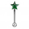 Piercing arcade étoile cristal vert (89)