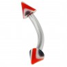 Piercing pour arcade acry 35 - UV rouge et noir pointes striées