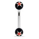 Piercing pour arcade acry 26 - UV étoile noire et rouge boules