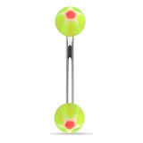 Piercing pour arcade acry 26 - UV étoile vert-pomme et rose boules