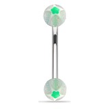 Piercing pour arcade acry 26 - UV étoile transparent et vert boules