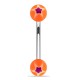 Piercing pour arcade acry 26 - UV étoile orange et lilas boules