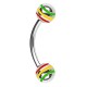Piercing arcade 26 - Acier rasta boules