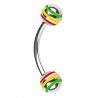 Piercing arcade 26 - Acier rasta boules
