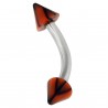 Piercing pour arcade acry 02 - UV basket orange pointes