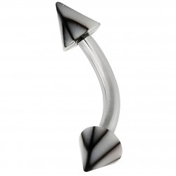Piercing pour arcade acry 02 - UV basket blanc pointes