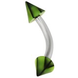 Piercing pour arcade acry 02 - UV basket vert-pomme pointes
