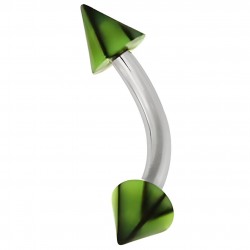 Piercing pour arcade acry 02 - UV basket vert-pomme pointes