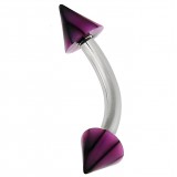 Piercing pour arcade acry 02 - UV basket lilas pointes
