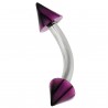 Piercing pour arcade acry 02 - UV basket lilas pointes