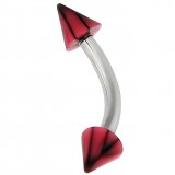 Piercing pour arcade acry 02 - UV basket rose pointes