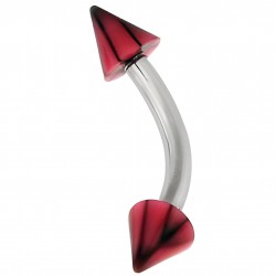 Piercing pour arcade acry 02 - UV basket rose pointes