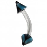 Piercing pour arcade acry 02 - UV basket bleu pointes