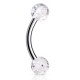 Piercing pour arcade acry 19 - UV paillettes transparentes boules