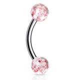 Piercing pour arcade acry 19 - UV paillettes rouges boules