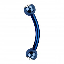 Piercing arcade 24 - Plaqué-titane bleu cristal transparent