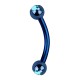 Piercing arcade 24 - Plaqué-titane bleu cristal bleu-clair