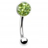Piercing arcade 77 - Boule plate férido epoxy vert-pomme