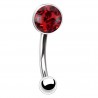 Piercing arcade 77 - Boule plate férido epoxy rouge