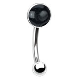 Piercing arcade 77 - Boule plate férido epoxy noir