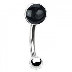 Piercing arcade 77 - Boule plate férido epoxy noir
